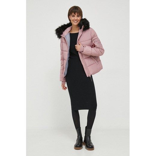 Alpha Industries kurtka Hooded Puffer Wmn damska kolor różowy zimowa Alpha Industries XS ANSWEAR.com
