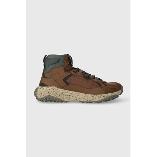 HUGO buty GO1ST męskie kolor brązowy 50503311 ze sklepu ANSWEAR.com w kategorii Buty trekkingowe męskie - zdjęcie 164929411