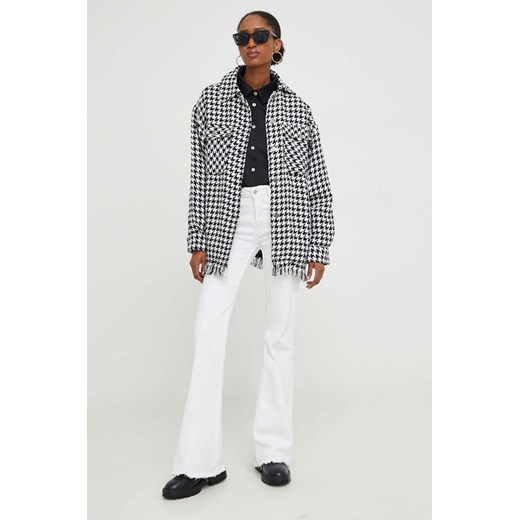 Answear Lab kurtka koszulowa kolor czarny przejściowa oversize Answear Lab L ANSWEAR.com