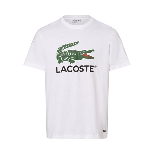 Lacoste T-shirt męski Mężczyźni Bawełna biały nadruk ze sklepu vangraaf w kategorii T-shirty męskie - zdjęcie 164935134