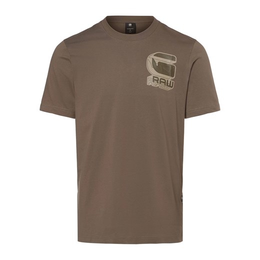 G-Star RAW T-shirt męski Mężczyźni Bawełna błotnisty jednolity ze sklepu vangraaf w kategorii T-shirty męskie - zdjęcie 164935180