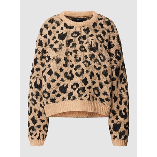 Sweter z dzianiny ze zwierzęcym wzorem model ‘ZELMA’ Vero Moda S wyprzedaż Peek&Cloppenburg 