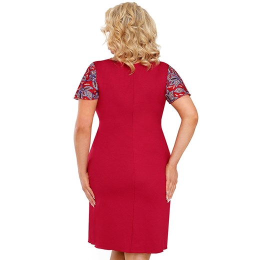 Koszula nocna damska bordowa plus size Rita, Kolor bordowy, Rozmiar 4XL, Donna ze sklepu Primodo w kategorii Koszule nocne - zdjęcie 164939102