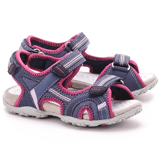 GEOX Junior Roxanne - Granatowe Ekoskórzane Sandały Dziecięce - J42D9A 05014 C4005 mivo fioletowy sandały