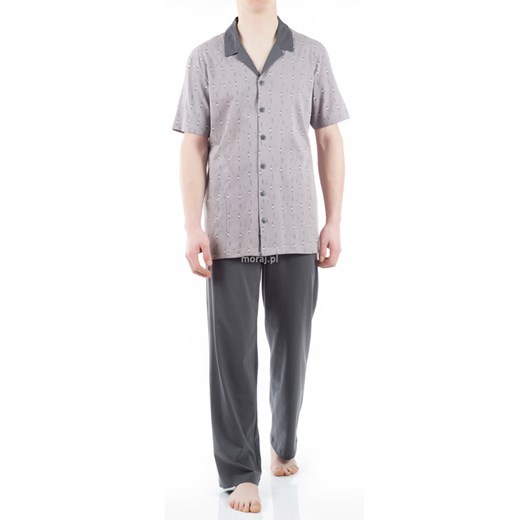 piżama męska - "różne kolory" moraj szary rękawy