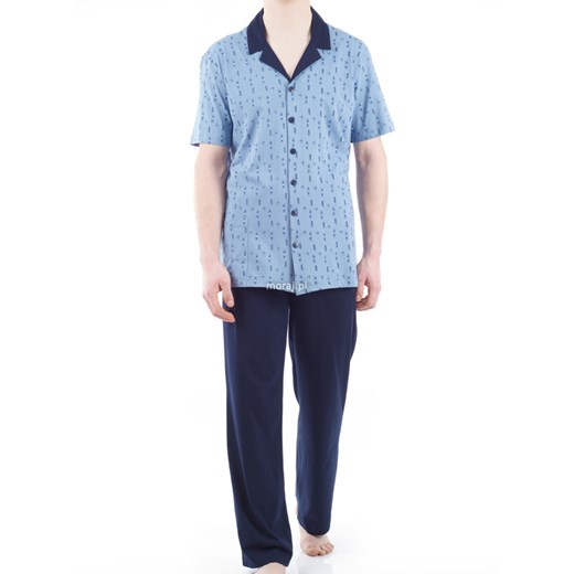 piżama męska - "różne kolory" moraj niebieski bawełna