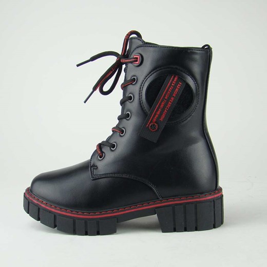 Czarne buty zimowe dziecięce Missme sznurowane kozaki 