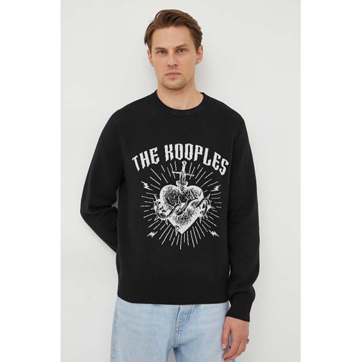 The Kooples sweter z domieszką wełny męski kolor czarny ze sklepu ANSWEAR.com w kategorii Swetry męskie - zdjęcie 165004961