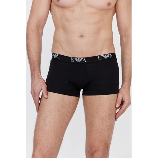 EMPORIO ARMANI Czarne bokserki z białym logo 3 pack, Rozmiar S ze sklepu outfit.pl w kategorii Majtki męskie - zdjęcie 165006690