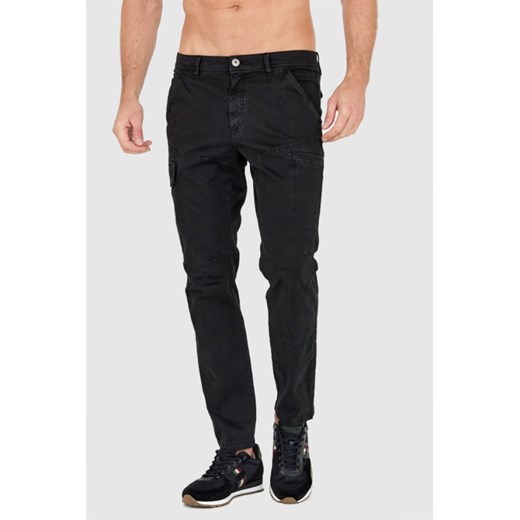AERONAUTICA MILITARE Czarne spodnie bojówki męskie, Wybierz rozmiar 52 ze sklepu outfit.pl w kategorii Spodnie męskie - zdjęcie 165007013