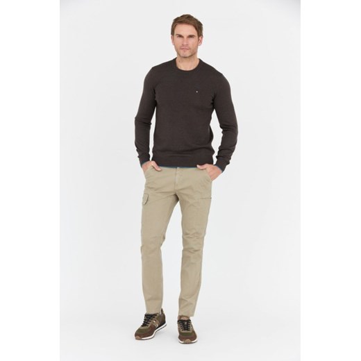 AERONAUTICA MILITARE Brązowy sweter męski z wełny merynosa, Rozmiar 3XL Aeronautica Militare  okazyjna cena outfit.pl