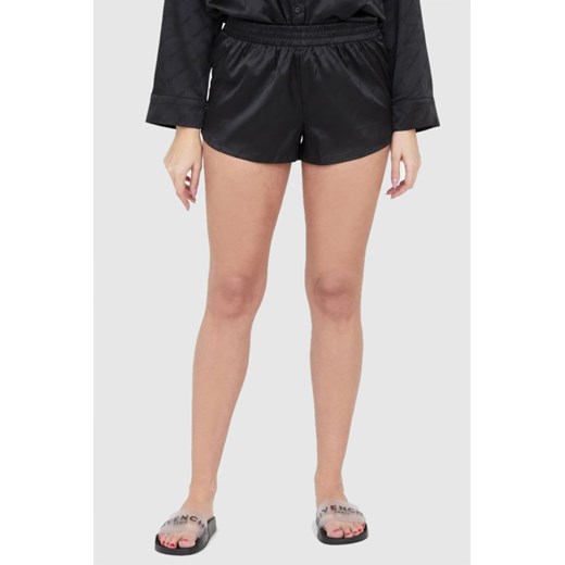 JUICY COUTURE Czarne satynowe szorty piżamowe w logo, Rozmiar L ze sklepu outfit.pl w kategorii Piżamy damskie - zdjęcie 165007204