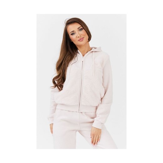 EMPORIO ARMANI Różowa pluszowa bluza damska rozpinana, Rozmiar XS ze sklepu outfit.pl w kategorii Bluzy damskie - zdjęcie 165007313