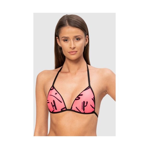 MOSCHINO Różowa góra od bikini w litery, Wybierz rozmiar L ze sklepu outfit.pl w kategorii Stroje kąpielowe - zdjęcie 165007630