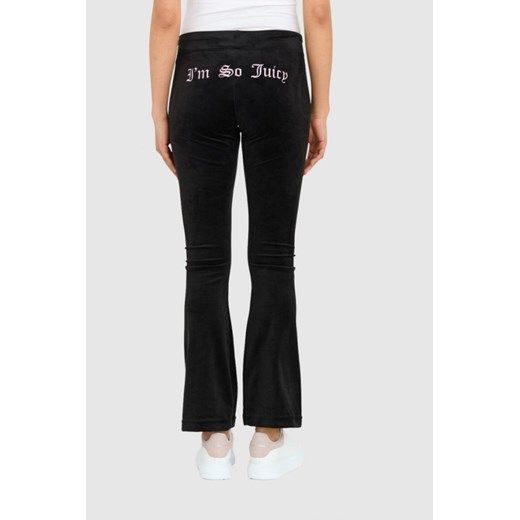 JUICY COUTURE Czarne welurowe spodnie dresowe z haftowanymi wisienkami, Rozmiar Juicy Couture M outfit.pl wyprzedaż