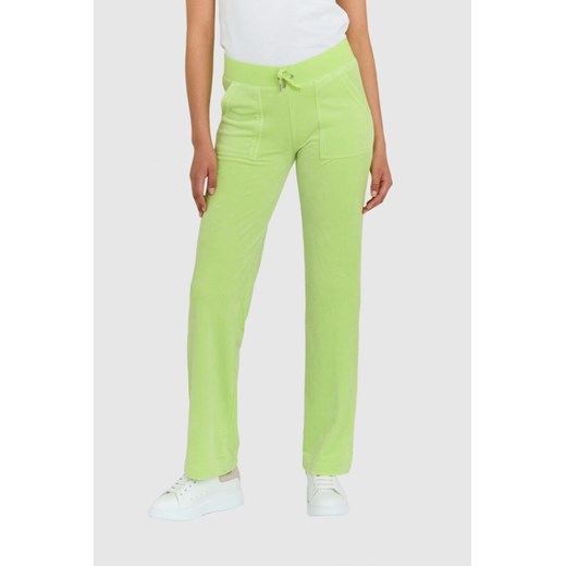 JUICY COUTURE Klasyczne welurowe spodnie dresowe del ray w jasnozielonym kolorze, Wybierz rozmiar XS ze sklepu outfit.pl w kategorii Spodnie damskie - zdjęcie 165007801