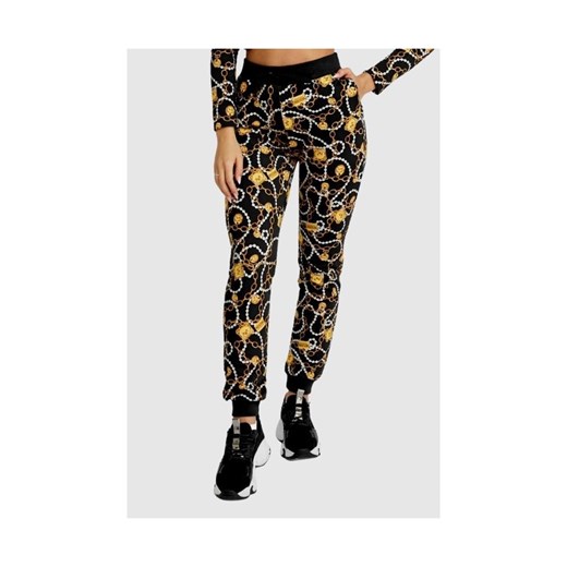 MOSCHINO Damskie spodnie dresowe w złote łańcuchy, Rozmiar XS ze sklepu outfit.pl w kategorii Spodnie damskie - zdjęcie 165007842