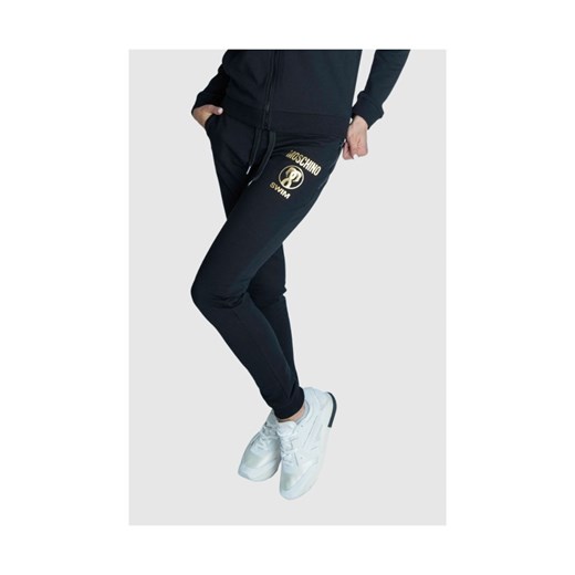 MOSCHINO SWIM Spodnie dresowe, czarne, damskie, Wybierz rozmiar XS ze sklepu outfit.pl w kategorii Spodnie damskie - zdjęcie 165007852