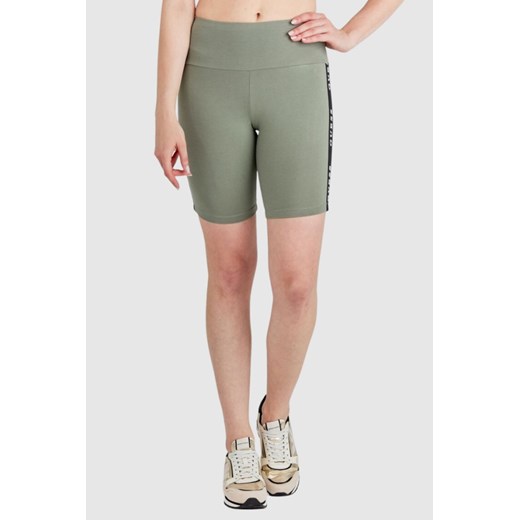 GUESS Zielone legginsy damskie z lampasami, Wybierz rozmiar XS ze sklepu outfit.pl w kategorii Szorty - zdjęcie 165008110