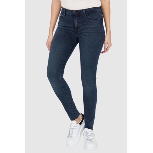 7 FOR ALL MANKIND Niebieskoszare jeansy z wysokim stanem HW SKINNY SLIM ILLUSION Alleyway, Rozmiar 26 ze sklepu outfit.pl w kategorii Jeansy damskie - zdjęcie 165008372
