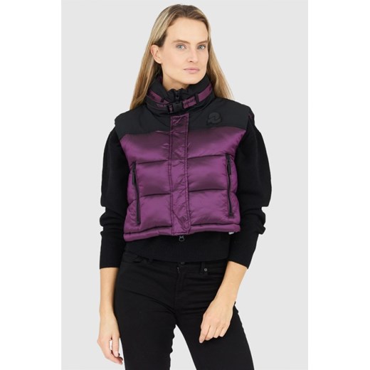 INVICTA Fioletowy puchowy krótki bezrękawnik damski, Rozmiar L ze sklepu outfit.pl w kategorii Kamizelki damskie - zdjęcie 165008720
