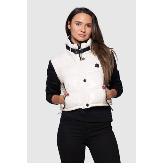 INVICTA Biały puchowy bezrękawnik damski, Rozmiar L ze sklepu outfit.pl w kategorii Kamizelki damskie - zdjęcie 165008741