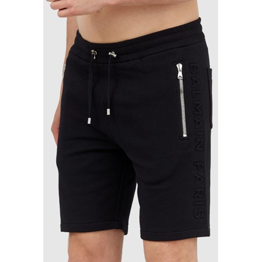 BALMAIN Bawełniane szorty męskie z wypukłym logo, Rozmiar XL ze sklepu outfit.pl w kategorii Spodenki męskie - zdjęcie 165009313