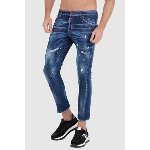 DSQUARED2 Granatowe jeansy sexy twist jean, Wybierz rozmiar 46 ze sklepu outfit.pl w kategorii Jeansy męskie - zdjęcie 165009833