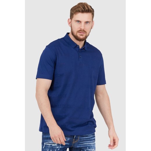 ARMANI EXCHANGE Granatowa męska koszulka polo w logo, Rozmiar S ze sklepu outfit.pl w kategorii T-shirty męskie - zdjęcie 165009900