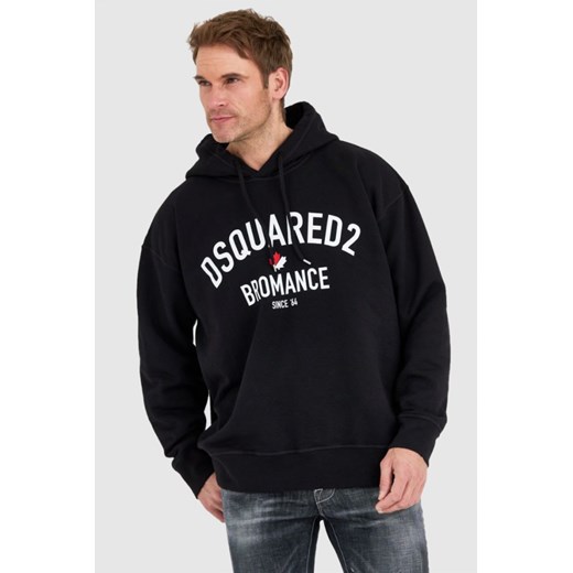 DSQUARED2 Czarna bluza męska bromance slouch hoodie, Rozmiar M ze sklepu outfit.pl w kategorii Bluzy męskie - zdjęcie 165010661