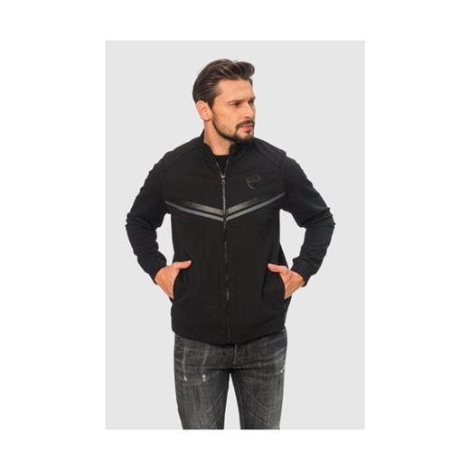 EA7 Czarna bluza męska z brokatową 7, Rozmiar XL ze sklepu outfit.pl w kategorii Bluzy męskie - zdjęcie 165010721