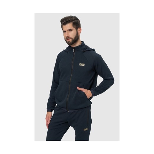 EA7 Granatowa męska bluza z kapturem, Rozmiar L ze sklepu outfit.pl w kategorii Bluzy męskie - zdjęcie 165010760