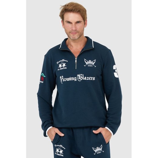 LA MARTINA Granatowa bluza męska z suwakiem, Rozmiar M ze sklepu outfit.pl w kategorii Bluzy męskie - zdjęcie 165010961