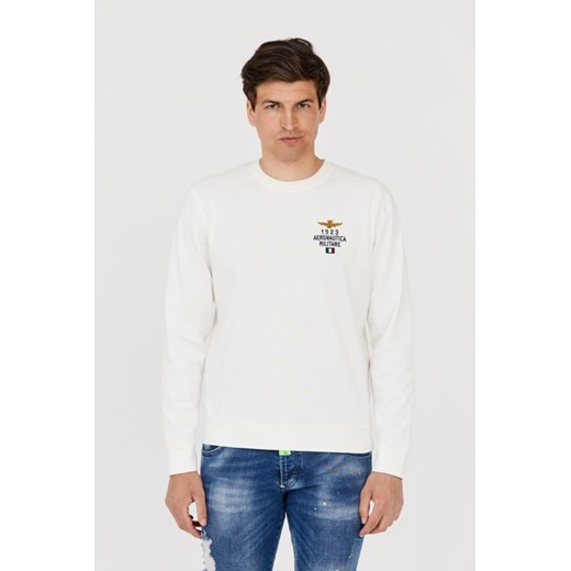 AERONAUTICA MILITARE Męska biała bluza, Rozmiar XXL ze sklepu outfit.pl w kategorii Bluzy męskie - zdjęcie 165011181