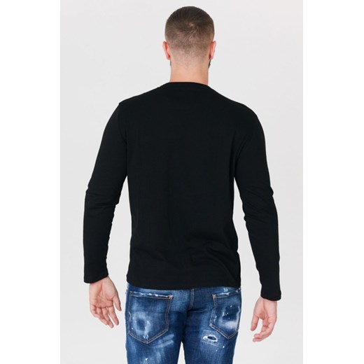 T-shirt męski czarny Armani Exchange jesienny z długim rękawem 