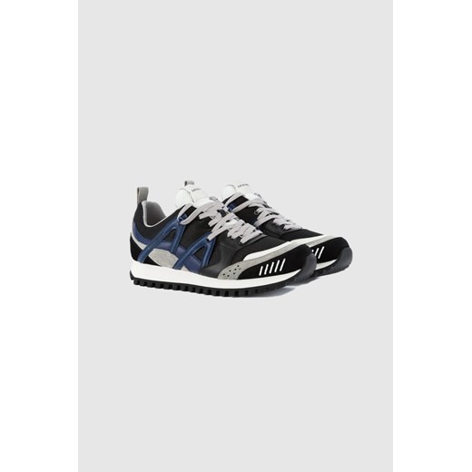 EMPORIO ARMANI Czarne sneakersy męskie z niebieskimi elementami, Rozmiar 40 ze sklepu outfit.pl w kategorii Buty sportowe męskie - zdjęcie 165012313