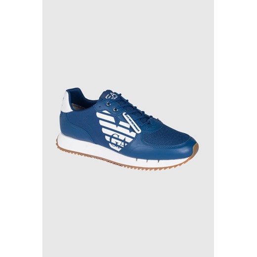 EA7 Niebieskie sneakersy z białą podeszwą, Wybierz rozmiar 45 1/3 ze sklepu outfit.pl w kategorii Buty sportowe męskie - zdjęcie 165012493