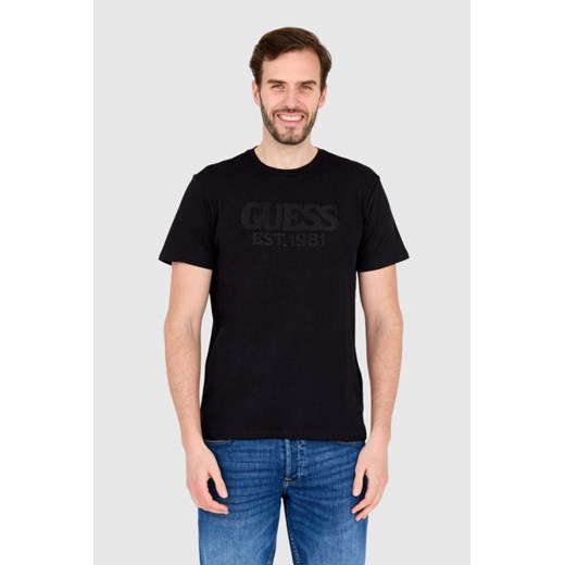 GUESS T-shirt czarny slim fit, Wybierz rozmiar S ze sklepu outfit.pl w kategorii T-shirty męskie - zdjęcie 165013581