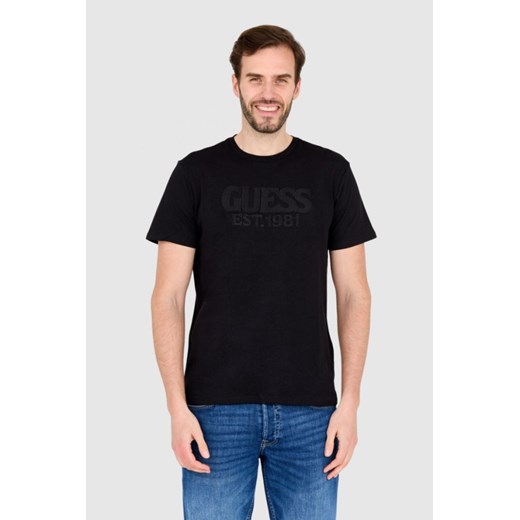 GUESS T-shirt czarny slim fit, Rozmiar S ze sklepu outfit.pl w kategorii T-shirty męskie - zdjęcie 165013581