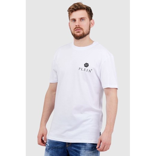 PHILIPP PLEIN Biały t-shirt męski Round neck ss iconic plein, Wybierz rozmiar L ze sklepu outfit.pl w kategorii T-shirty męskie - zdjęcie 165014242