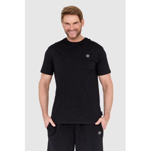 PHILIPP PLEIN Czarny t-shirt z wężem na plecach z dżetów, Wybierz rozmiar M ze sklepu outfit.pl w kategorii T-shirty męskie - zdjęcie 165014272