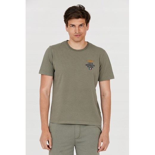 AERONAUTICA MILITARE Zielony t-shirt męski, Wybierz rozmiar 3XL ze sklepu outfit.pl w kategorii T-shirty męskie - zdjęcie 165014502