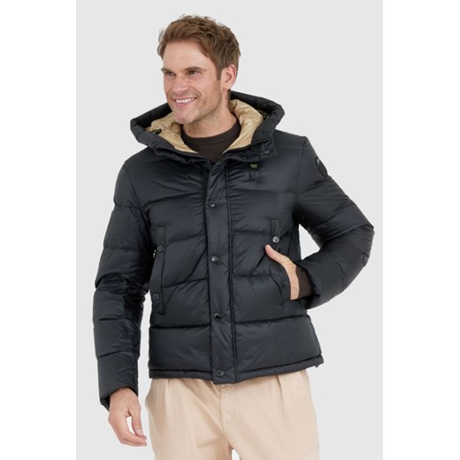BLAUER Czarna puchowa kurtka męska Tracy z kapturem, Rozmiar 3XL ze sklepu outfit.pl w kategorii Kurtki męskie - zdjęcie 165014832