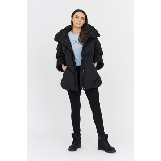 HETREGO Czarna długa kurtka puchowa Tiffany, Rozmiar 38 EU - 42 IT 36 EU - 40 IT outfit.pl okazyjna cena