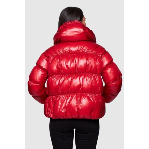 Kurtka damska z kapturem czerwona krótka 