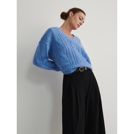 Reserved - Sweter z wełną - niebieski Reserved M Reserved