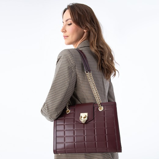 Shopper bag WITTCHEN duża skórzana w stylu glamour na ramię 