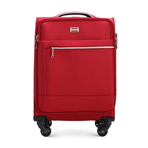 Mała walizka miękka z błyszczącym suwakiem z przodu czerwona ze sklepu WITTCHEN w kategorii Walizki - zdjęcie 165033380