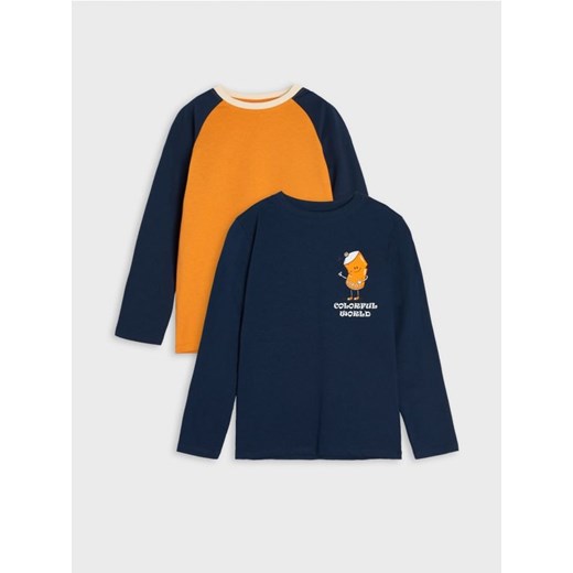 Sinsay - Koszulki 2 pack - pomarańczowy ze sklepu Sinsay w kategorii T-shirty chłopięce - zdjęcie 165034022