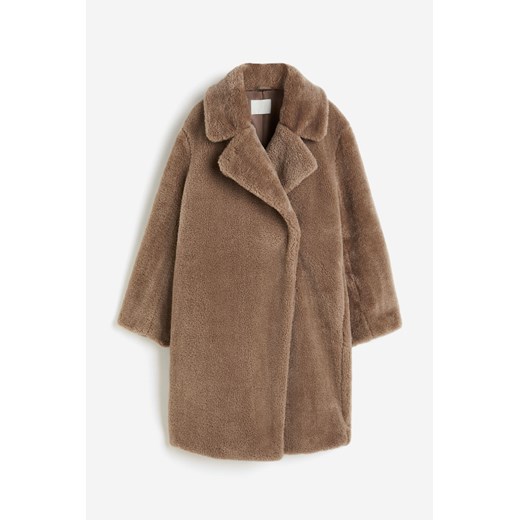 H & M - Puszysty płaszcz - Brązowy H & M XXL H&M